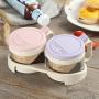 Grey990 2 in 1 Glass Seasoning Spice Sugar Jar Condiment Storage Box Kitchen Container Tool Random Color Random Color