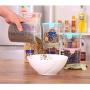 FTXJ Plastic Sealed Food Storage Jars Cans Kitchen Wide-mouth Transparent Canister (800ml, Blue)