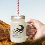 Navy A Smooth Sea Never Made Skillful Sailor Frosted Glass Mason Jar With Straw