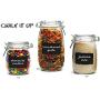 Set of 3 Glass Canister Chalkboard and Chalk Jars With Trigger Airtight Tight Lids for Kitchen Countertop and Bathroom Clear, Round, Food, Cookie, Cracker, Storage Containers