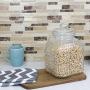 Home Basics Panama Collection Clear Glass Food Storage Container Jar (Medium)