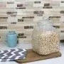Home Basics Panama Collection Clear Glass Food Storage Container Jar (Medium)