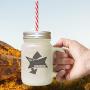 Soft Pink This Is Where The Magic Happens Two Color Style Frosted Glass Mason Jar With Straw