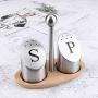 UPKOCH Stainless Steel Salt Shaker Spice Grinder Dispenser Condiment Storage Box Pepper Sugar Jar