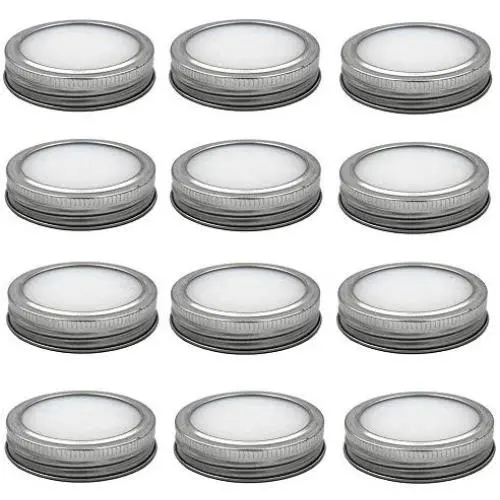 CHBKT 12 Pack Premium Reuseable Mason Jar Silicone Seals Gasket Lids for Regular Mouth Jar, Canning Storage Jars, Leak Proof Sealing Lid Inserts/Liners for Mason Jars, Stainless Steel Bands Included. CHBKT 12 Pack Premium Reuseable Mason Jar Silicone Seals Gasket Lids for Regular Mouth Jar, Canning Storage Jars, Leak Proof Sealing Lid Inserts/Liners for Mason Jars, Stainless Steel Bands Included.