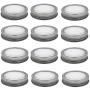 CHBKT 12 Pack Premium Reuseable Mason Jar Silicone Seals Gasket Lids for Regular Mouth Jar, Canning Storage Jars, Leak Proof Sealing Lid Inserts/Liners for Mason Jars, Stainless Steel Bands Included.