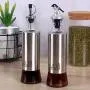 Bouteille d'Huile et Vinaigre en Verre 300/500ml - Accélérateur en Inox Anti-Fuite - Utile pour la Cuisine - Récipient de Stockage et de Service