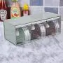 Klare Gewürzspeicher-Set Spice Jar Rack 3pcs Gewürzdose Lagerbox für Pfeffer Kräuter Salz Transparente Gewürzflasche Küchenregal