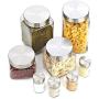 8 Piece Square Glass Canister and Spice Jar Set with Lids