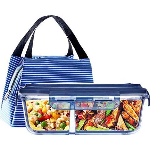 Kitchen Food Storage Jar Airtight Food Storage Glass Food Containers Meal Prep Container, Food Storage Containers, Lunch Containers with Lid, 100% BPA Free, Airtight, Microwave, Oven, Freezer, Dishwas
