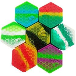 SZBS Silicone Container jar 10pcs/lot 26ml hexagon Honeycomb-shape assorted color container for Dab Silicone Storage Container wax Concentrate Jar Dab Container (10)