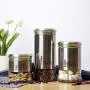 3er Edelstahl Glas Lagerbehälter - Vielseitige Lebensmittelbehälter für Kaffee, Zucker, Getreide, Snacks, Tee, Süßigkeiten