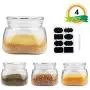 Half Gallon Glass Storage Jar (1.2 Quart) - Wide Mouth,Glass Lid, USDA Approved BPA-Free Dishwasher Safe Canning Jar for Fermenting, Sun Tea, Kombucha, Dry Food Storage, Clear(Pack of 4)