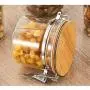 XSWZAQ Kitchen storage tank stainless steel buckle glass jar Household storage glass sealed tank Multi-grain tea can (Size : 1950ml) XSWZAQ Kitchen storage tank stainless steel buckle glass jar Household storage glass sealed tank Multi-grain tea can (Size : 1950ml)