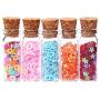 6Pcs 1028Mm 2.5Ml Glass Bottles Wishing Bottle Empty Sample Storage Jars With Cork Stoppers Transparent