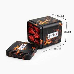 Tea Sealed Can, Japanese Style Tea Caddy Container Jar Tea Tin Caddy Storage Box Square Iron Canister with Lid(Black)