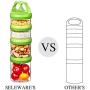 SELEWARE Portable and Stackable 4-Piece Twist Lock Panda Storage Jars Snack Container to Contain Formula, Snacks, Nuts, Drinks and More, BPA and Phthalate Free, 31oz Green