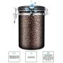 JENNIMER Coffee Container Airtight Stainless Steel Large with Transparent Window Canister Fresher Beans and Grounds for Longer Canister with Date Tracker, CO2-Release Valve and Measuring Scoop (Red)