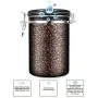 JENNIMER Coffee Container Airtight Stainless Steel Large with Transparent Window Canister Fresher Beans and Grounds for Longer Canister with Date Tracker, CO2-Release Valve and Measuring Scoop (Red)