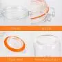 Glass Jars With Airtight Lids,Encheng 16 oz Glass Jars With Leak Proof Rubber Gasket,Wide Mouth Mason Jars With Hinged Lids For Kitchen Canisters,Glass Storage Containers 12 Pack