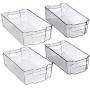 Home Basics Clear Acrylic Food Storage Container Bin for Fridge Freezer or Pantry, Stackable with Handles. Organize Fruit, Vegetables, Yogurt, Snacks, Pasta, Extra Large, 8” x 14&