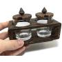 Sugar Bowl Glass With Wooden Lid Cream and Milk Holder Coffee Time K012