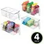 Organisateur de Rangement en Plastique pour Placards de Cuisine, Boîtes de Rangement avec Poignée - Pour Organiser les Paquets, les Snacks, les Fruits et Légumes, les Pâtes - Moyen, 4 Pièces - Transparent Organisateur de Rangement en Plastique pour Placards de Cuisine, Boîtes de Rangement avec Poignée - Pour Organiser les Paquets, les Snacks, les Fruits et Légumes, les Pâtes - Moyen, 4 Pièces - Transparent