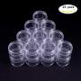 FidgetKute 16~20 Pack Clear Plastic Bead Storage Container Jars with Round Screw-Top Lids 20Pack/30ml