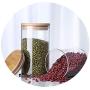 Glass Jar with Bamboo Lid Food Candy Storage Bottles Tea Container cup Sealing Violetta Mason Jars Kitchen Accessories,350ml