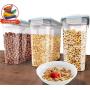 Top Quality Cereal Container Storage Set 3 Pc -135.2oz + Measuring Cups/Spoons set + 18 Labels & Pen - Airtight Dry Food Keepers - Great For Cereal, Flour, Sugar - BPA Free Dispenser - Shazo