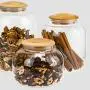 Cabilock Glass Food Storage Containers with Bamboo Lids Clear Storage Jar for Candy Spice Seasoning 900ml Cabilock Glass Food Storage Containers with Bamboo Lids Clear Storage Jar for Candy Spice Seasoning 900ml