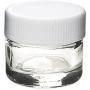 5ml / 5g Clear Glass Jars with Screw Top Caps (18 count, White Cap)