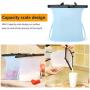 Upgrade Reusable Food Storage Bags - Silicone Foldable Leak Proof Liquid Food Organizer Bag with Zip Seal - Preservation & Cooking Baggies - for Milk Meat Vegetable Freezer Snack Large (1 L) (Blue)