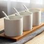 Small spice jars,Spice storage containers Spice jar set Ceramic spice jar Storage containers Ceramic spice jars with lid and spoon-A