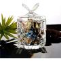 HOUSIYU Candy Jar Modern Transparent Glass Storage Container with Lid, Butterfly Coffee Bean Jar, Suitable for Household Kitchen Bathroom Accessories Storage, 17.5x12x9.5cm