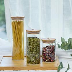 Sealed Glass Storage Jars, Kitchen Grain And Food Container 3 Pieces