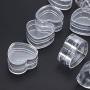 QXcom 60 Pcs 4ml Empty Clear Plastic Heart Shape Cream Pot Jar Box Plastic Refillable Cosmetic Jars Bottle Makeup Cosmetic Container Case with Lid Cream Lotion Eye Shadow Lip Balm Jewelry Storage