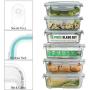 Glass Meal Prep Containers | 12-Piece | Food Storage Containers with Lids | Airtight Food Prep Containers | Glasslock Containers | Meal Prepping Lunch Containers | BPA Free