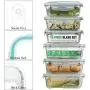 Contenant en verre pour la préparation des repas | 12 pièces | Contenants de stockage alimentaire avec couvercles | Contenants étanches | Contenants Glasslock | Contenants pour la préparation de repas et déjeuners | Sans BPA