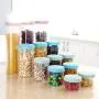 Transparent Sealed Jar Kitchen Noodle Storage Tank Plastic Grains Storage Cans Snack Storage Box,Blue 300ml