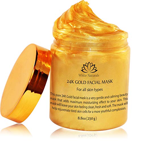 One Day Sale! 24K Gold Facial Mask By White Naturals: Rejuvenating Anti-Aging Face Mask For Flawless Skin, Reduces Fine Lines & Wrinkles, Clears Acne, Minimizes Pores, Moisturizes & Firms Up Your Skin
