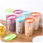 UPKOCH 3pcs Kitchen Food Containers Clear Airtight Dry Food Storage Organizer with Lids for Fridge Cabinet Baking Supplies Flour Green