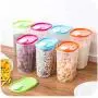 UPKOCH 3pcs Kitchen Food Containers Clear Airtight Dry Food Storage Organizer with Lids for Fridge Cabinet Baking Supplies Flour Green