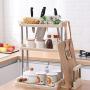 Spice Rack 3-Tier Spice Rack Holder Non-Slip In Kitchen Cabinet Cupboard Condiments Spices Herbs Jar Bottle Kitchen Bathroom Standing Storage Organizer Kitchen Shelf Holder