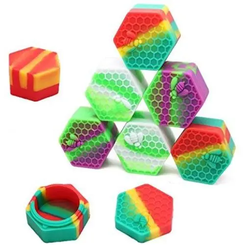 6 Stück Hexagoner Silikonbehälter, 26 ml, zum Abtropfen von Öl und Wachs, Küchen-Lagerbehälter, zufällige Farben