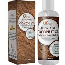 Fractionated Coconut Oil for Skin Therapeutic Carrier Oil Moisturizer for Face and Body Natural Anti Aging Eye Cream Aromatherapy Massage Oil and Anti Frizz Leave In Conditioner for Dry Damaged Hair