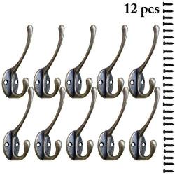 JUSTDOLIFE 12PCS Coat Hook Creative Multipurpose Wall Hook Hat Hook with Screws for Clothes