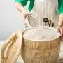Ceramic Rice Cylinder Sealed Flour Container Kitchen Storage Jar Cereal Containers Pet Food Storage Tank (Color : Yellow, Size : 32x32x38cm) Ceramic Rice Cylinder Sealed Flour Container Kitchen Storage Jar Cereal Containers Pet Food Storage Tank (Color : Yellow, Size : 32x32x38cm)