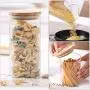 WANGLXST Food Storage Container Set, Clear Glass Jars Airtight Canister Kitchen with Bamboo Lids, for Candy, Cookie, Rice, Sugar, Flour, Pasta, Nut, Transparent WANGLXST Food Storage Container Set, Clear Glass Jars Airtight Canister Kitchen with Bamboo Lids, for Candy, Cookie, Rice, Sugar, Flour, Pasta, Nut, Transparent