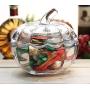 Colias Wing Home Decor & Party Wedding Centerpiece Clear Pumpkin Glass Ribbed Apothecary Jars/Candy Buffet Canisters/Candy Buffet Storage Container/Kitchen Food Storage Jars with Lid-Small